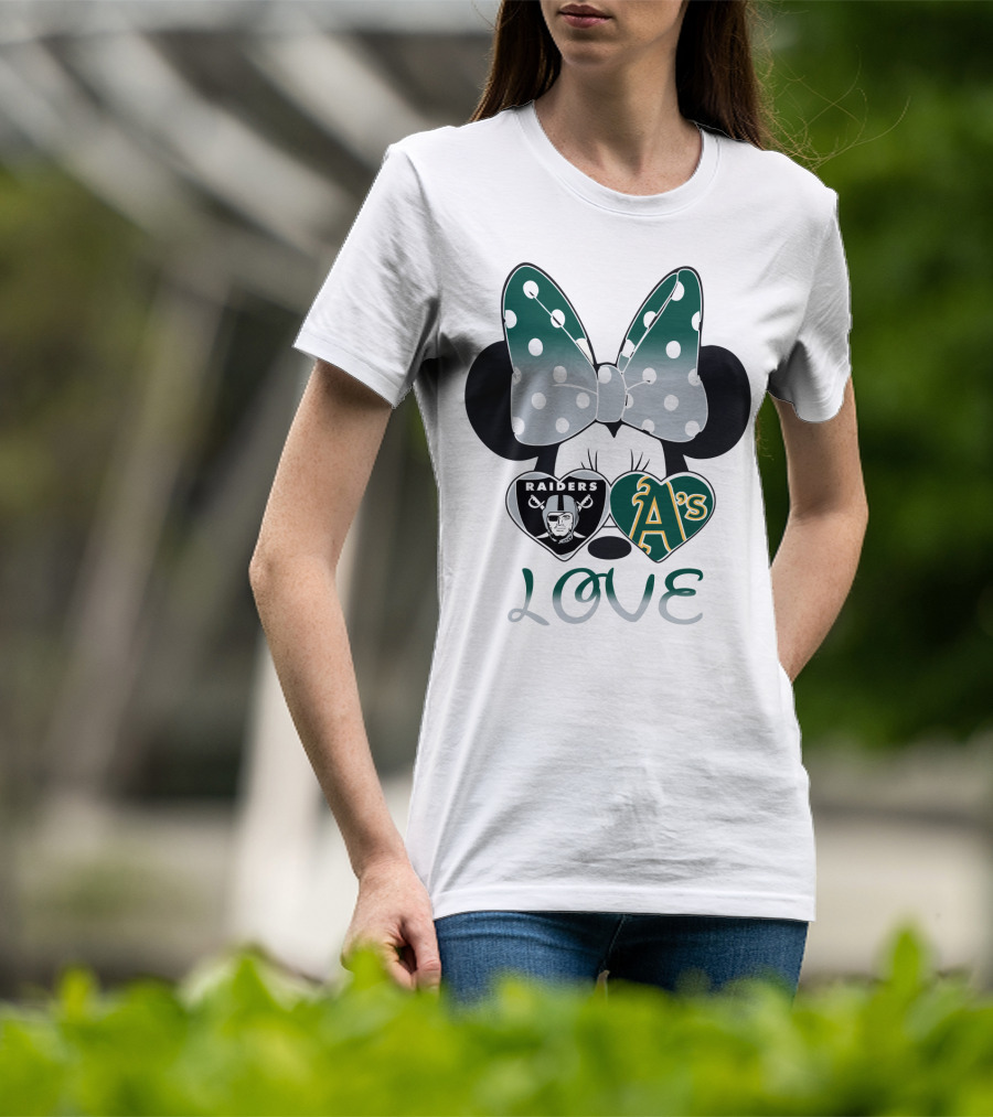 Raiders A's Love Minnie Mouse Bow T-Shirt