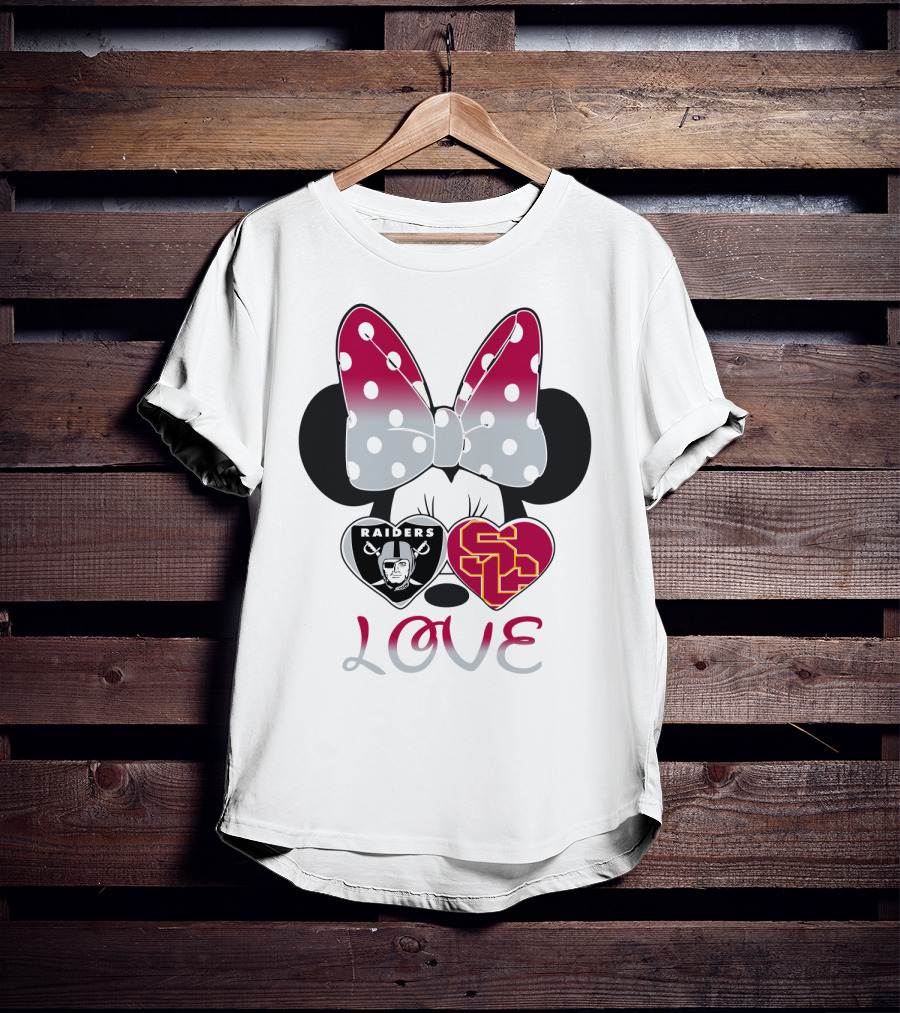 Minnie Mouse Bow Raiders Usc Love T-Shirt