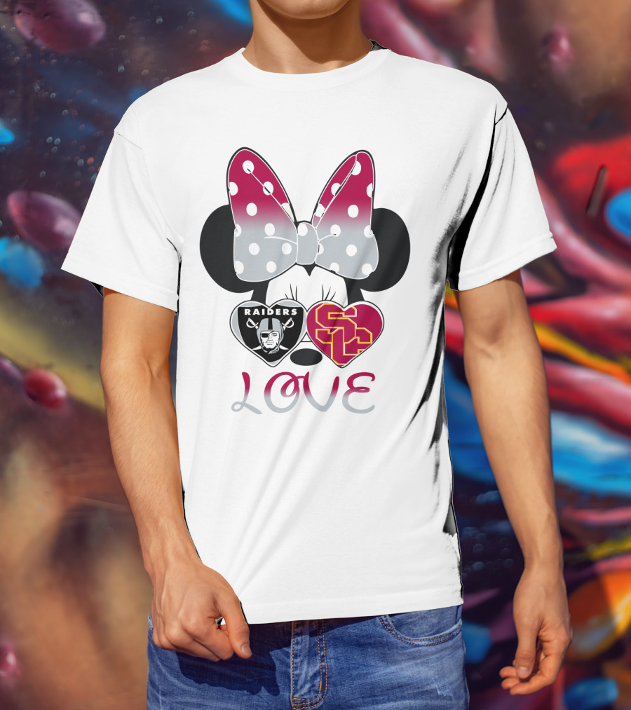 Minnie Mouse Bow Raiders Usc Love T-Shirt