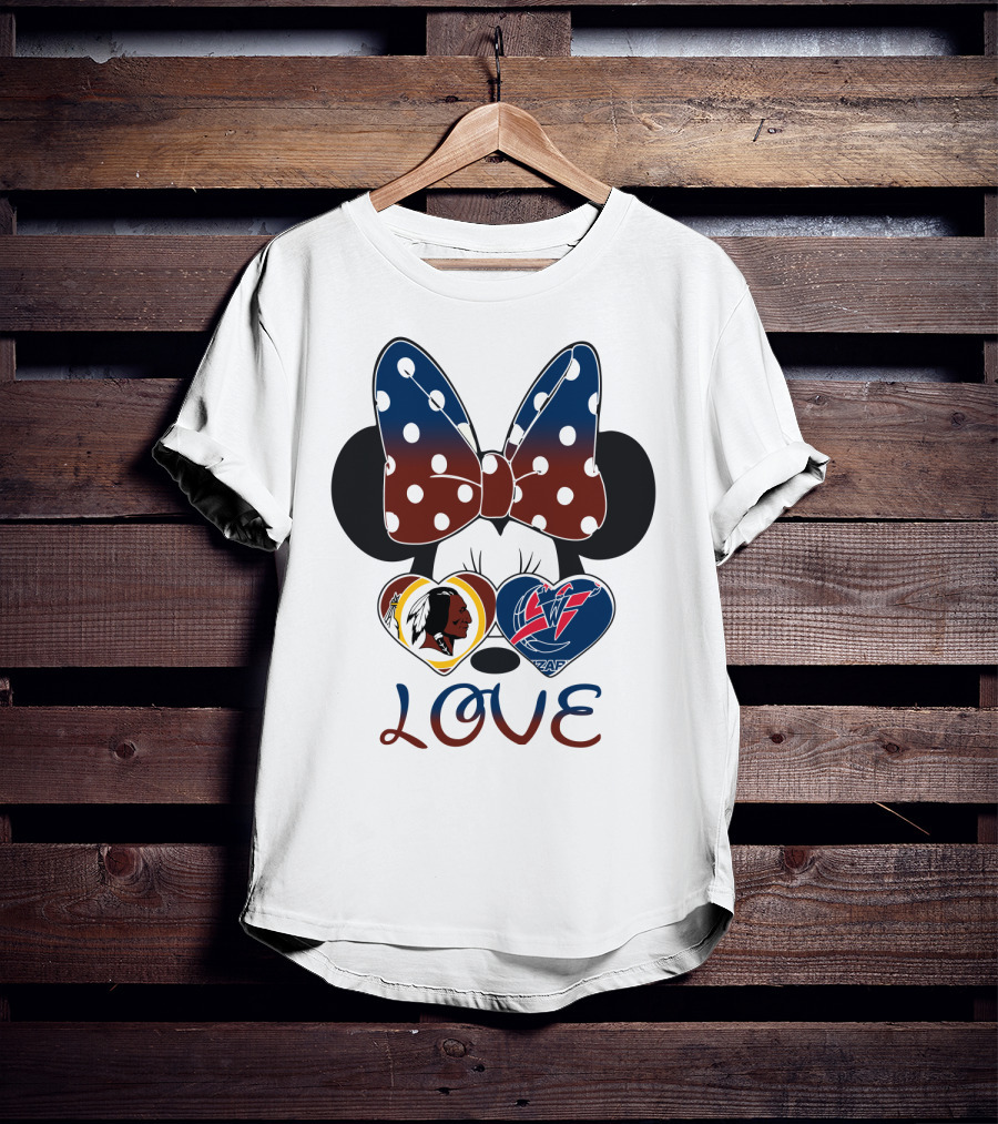Love Minnie Bow Washington Football Team Wizards T-Shirt