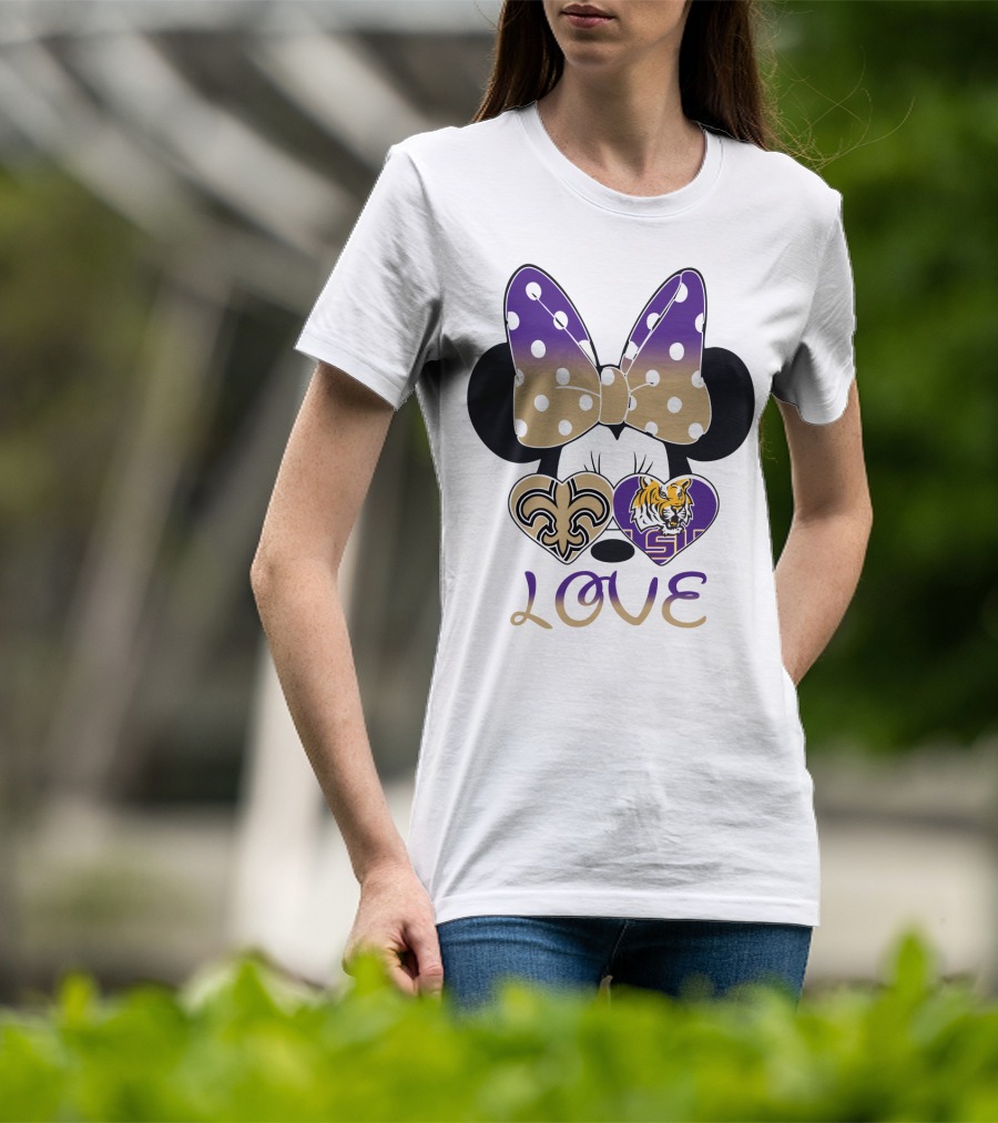 Love Lsu Saints Minnie Bow T-Shirt
