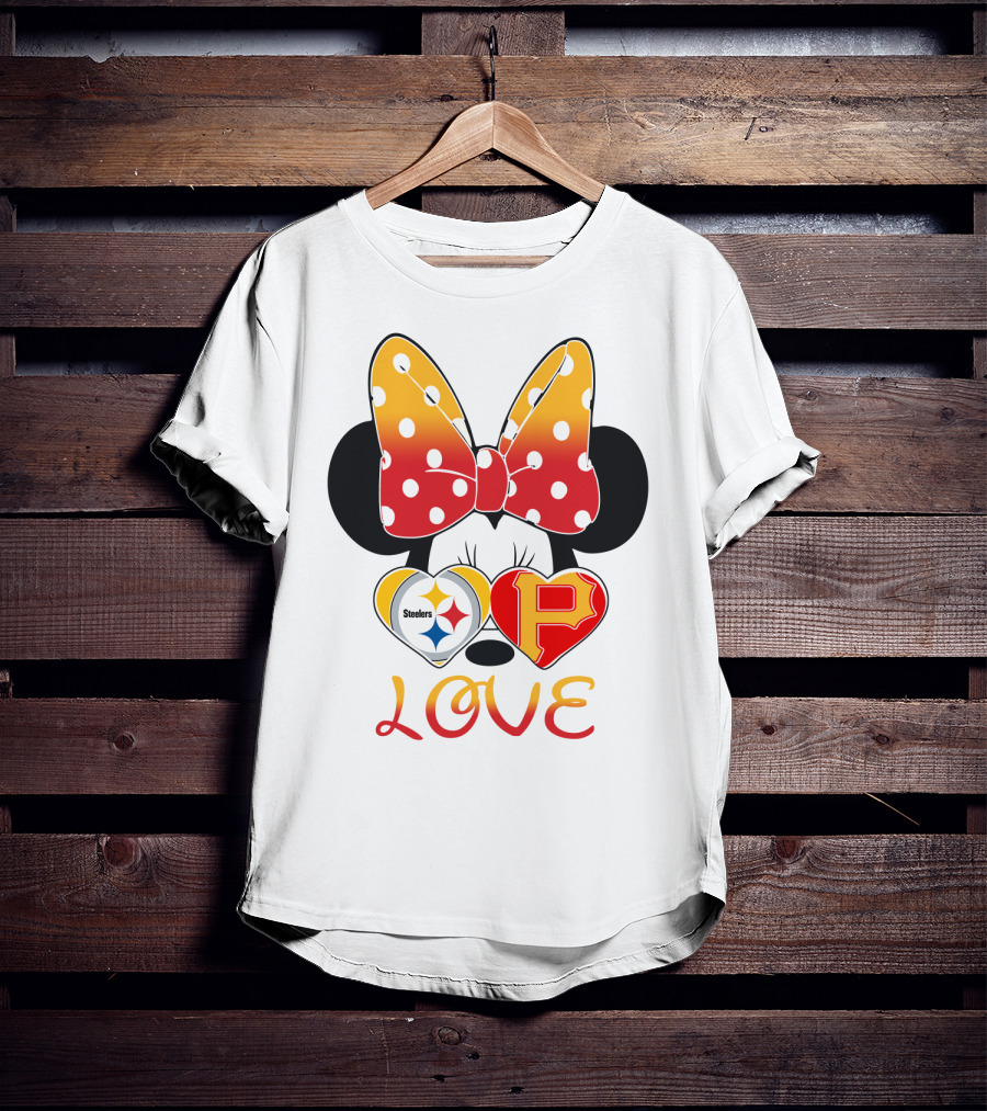 Steelers Pirates Minnie Mouse Love T-Shirt