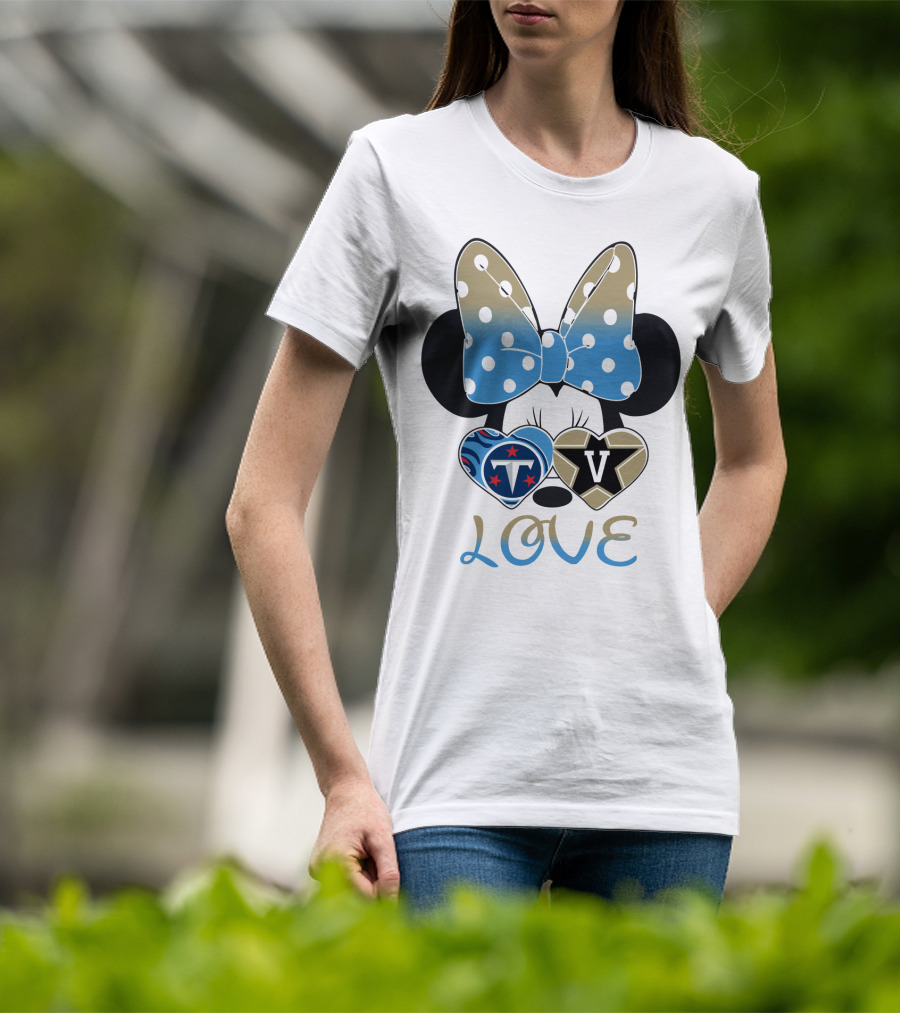 Love Tennessee Titans Vanderbilt Minnie Bow T-Shirt
