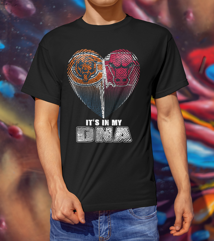 It's In My Dna Bears Bulls Heart Fingerprint 007 T-Shirt