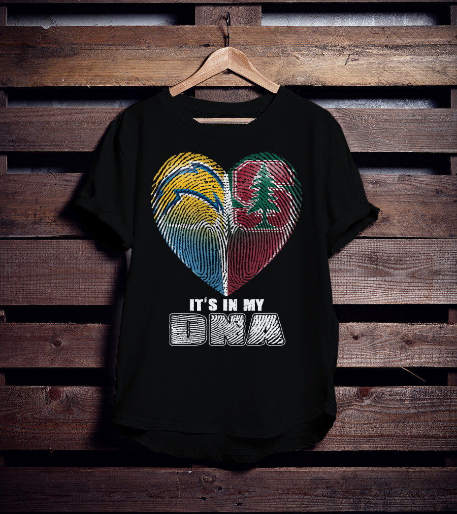 It's In My Dna Chargers Stanford Heart T-Shirt