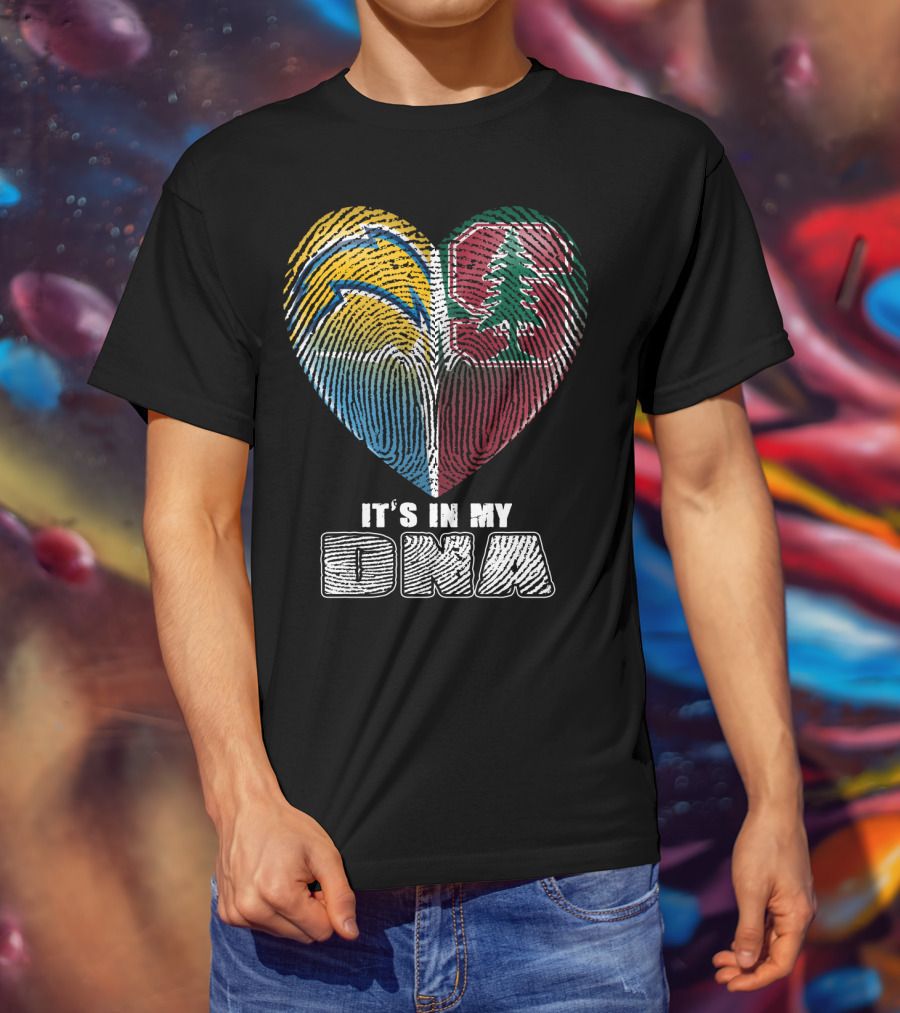 It's In My Dna Chargers Stanford Heart T-Shirt
