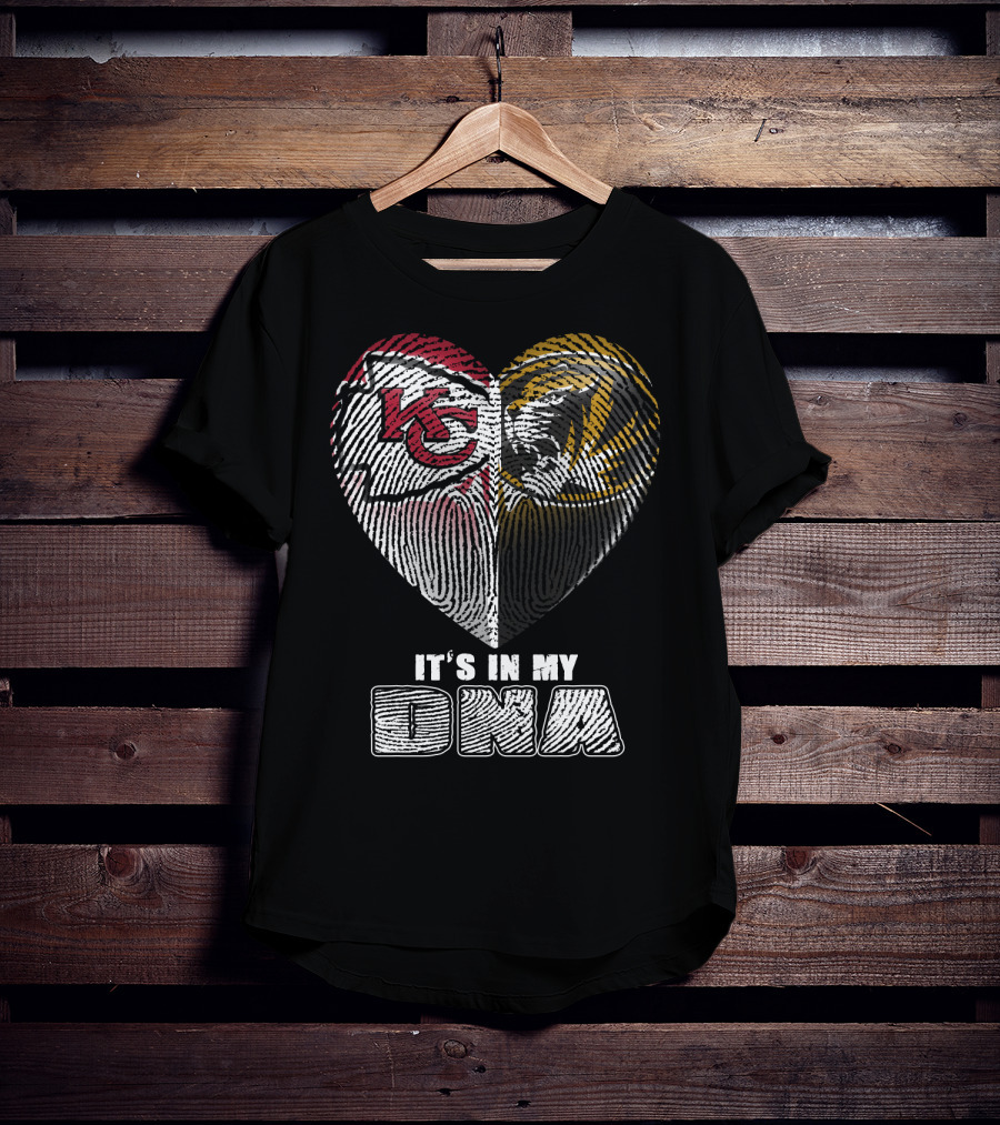 It's In My Dna Kc Chiefs Heartprint Tigers Fan Pride T-Shirt
