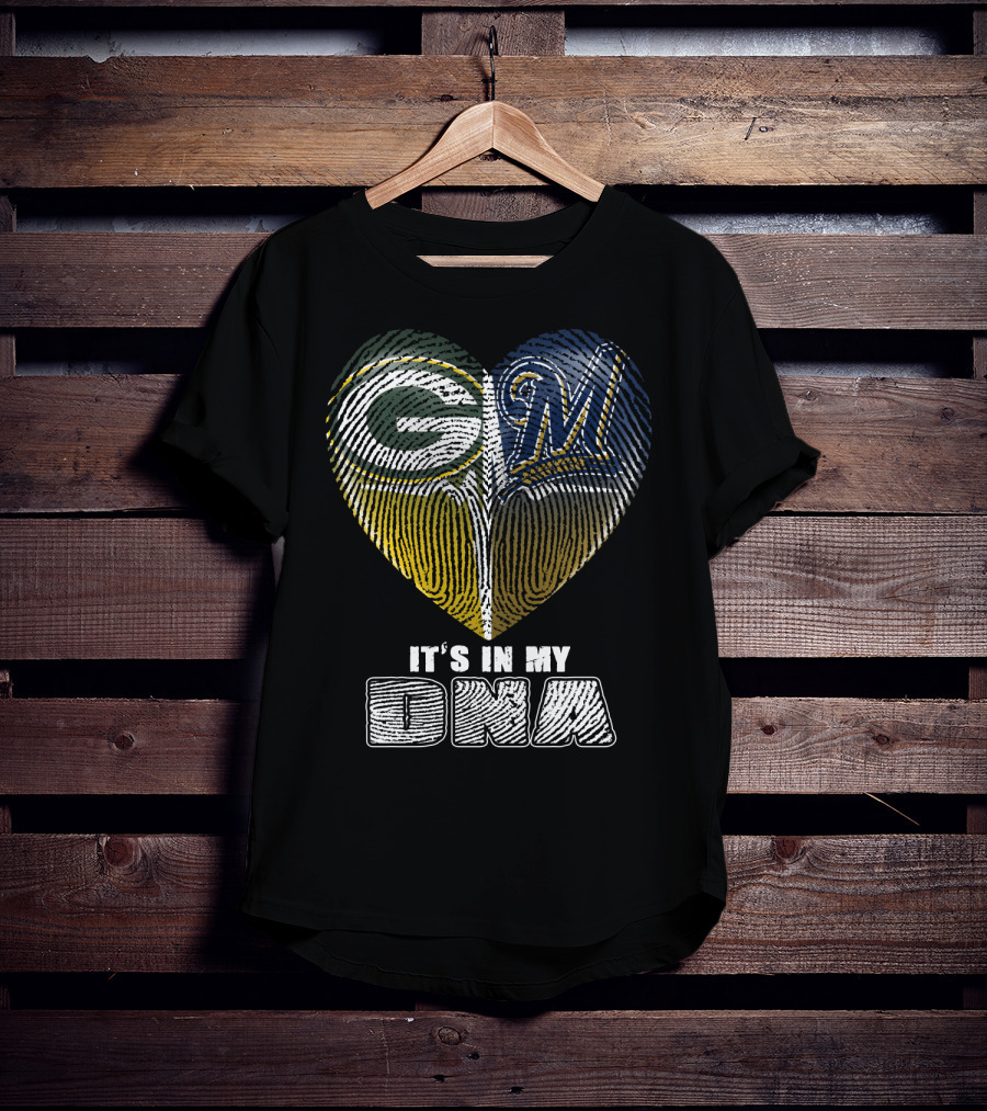 Green Bay Packers Milwaukee Brewers It's In My Dna T-Shirt