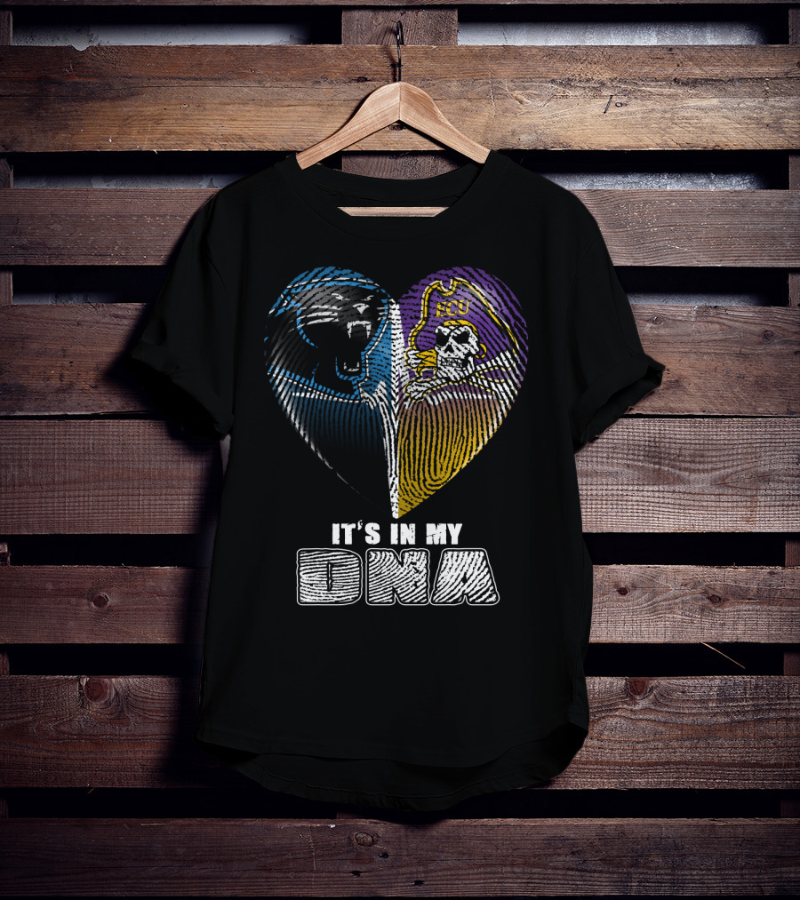 It's In My Dna Panthers Pirates Heart T-Shirt
