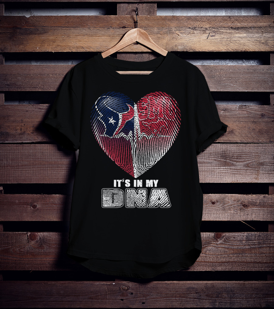 Houston Texans And Smu Heart It's In My Dna T-Shirt