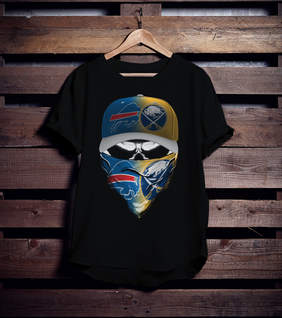 Buffalo Sabres Skull With Hat And Bandana T-Shirt