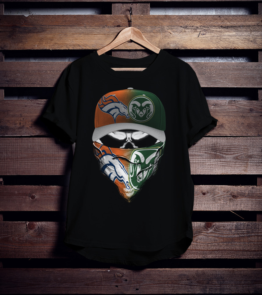 Denver Broncos Colorado State Rams Fusion Mask T-Shirt