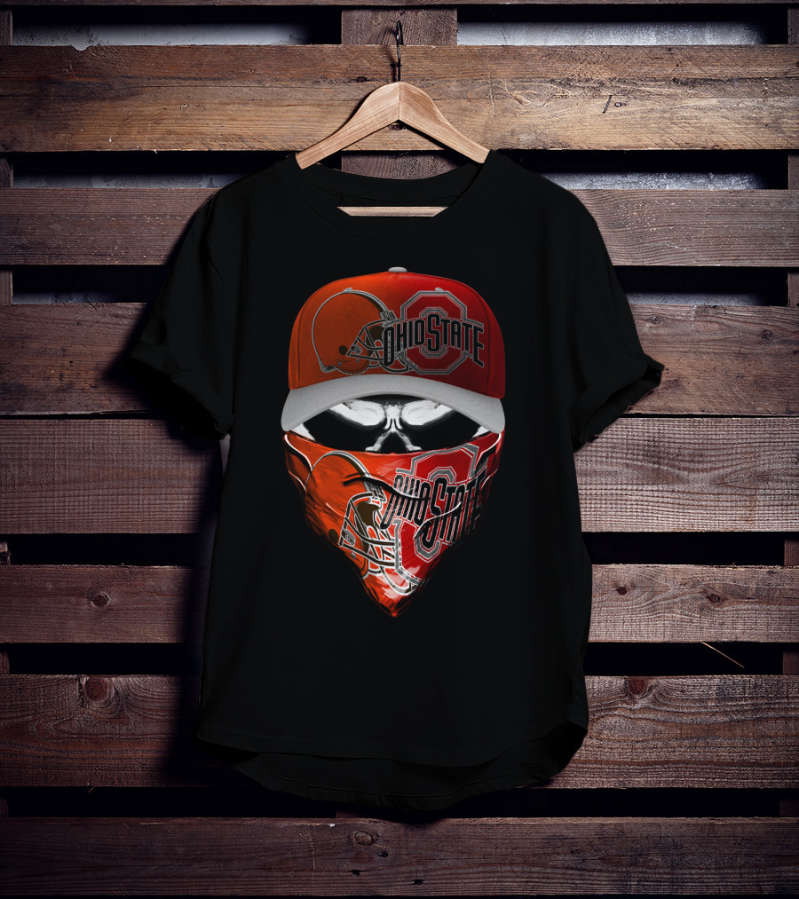 Ohio State Skum 023 Browns Fan Mask Hat T-Shirt