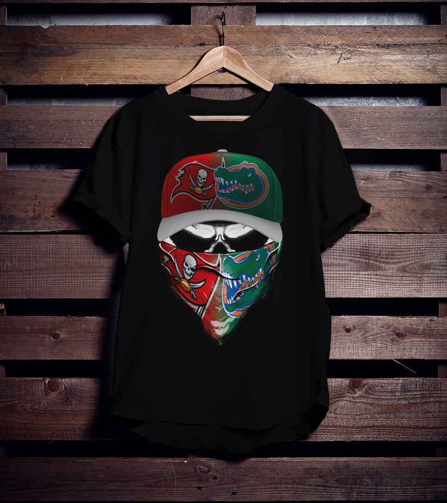 Buccaneers Gators Skull Mask Hat T-Shirt