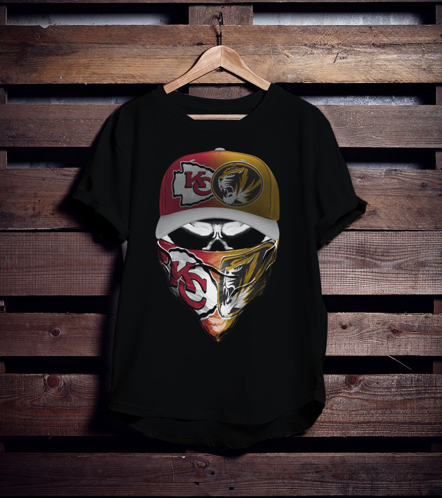 Kansas City Chiefs Missouri Tigers Crossover Bandana Cap T-Shirt