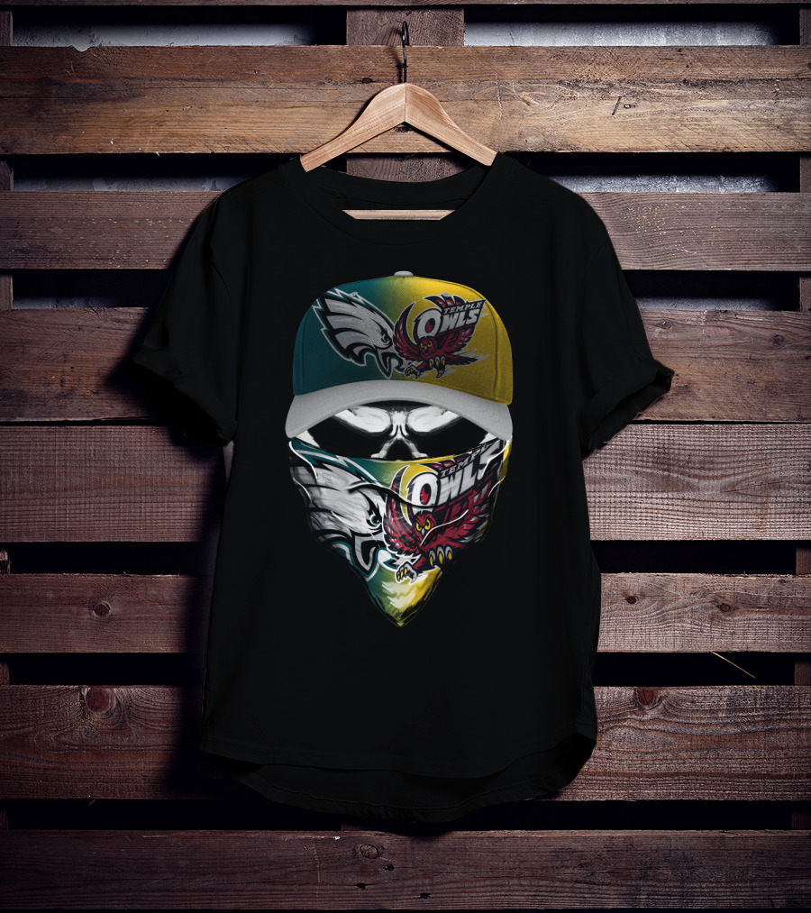 Eagles Temple Owls Skull Mask Fan Gear T-Shirt