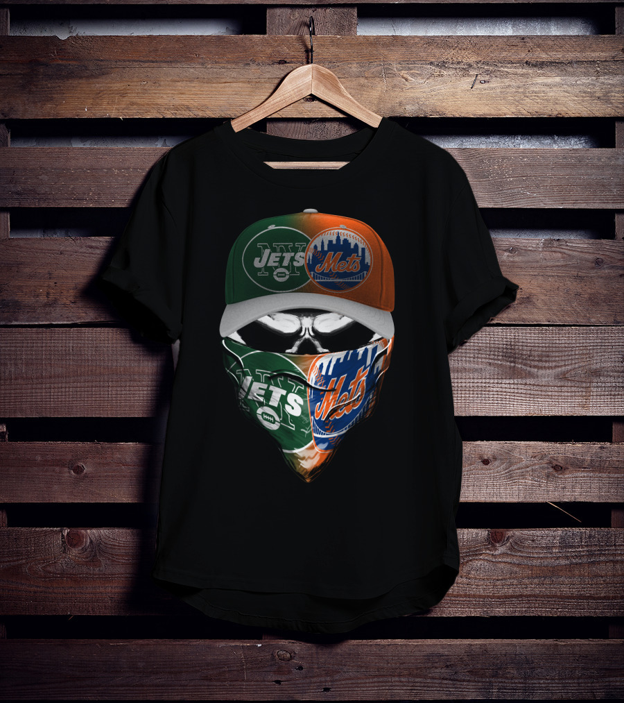 Ny Jets Ny Mets Skull Face 069 T-Shirt