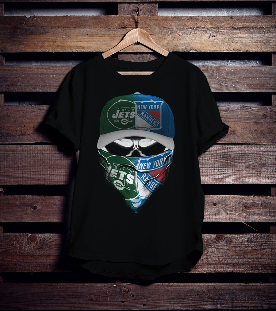 Ny Jets Rangers Skull Mask 070 T-Shirt