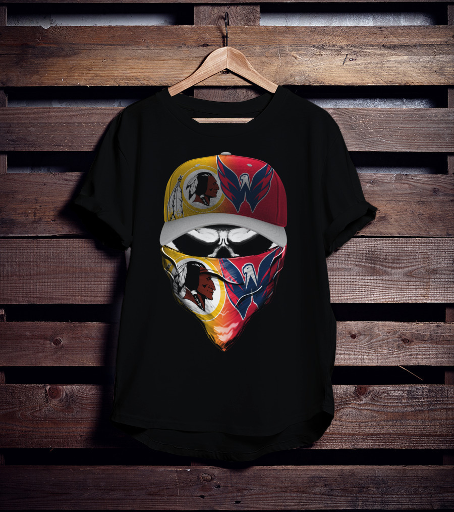 Washington Redskins And Capitals Face Covering Combo T-Shirt
