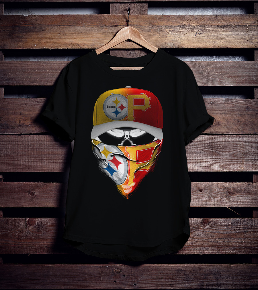 Steelers Pirates Crossover Baseball Cap Bandana Combo T-Shirt