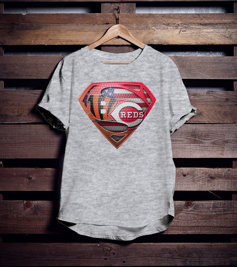 Bengals Reds American Flag Super Symbol T-Shirt