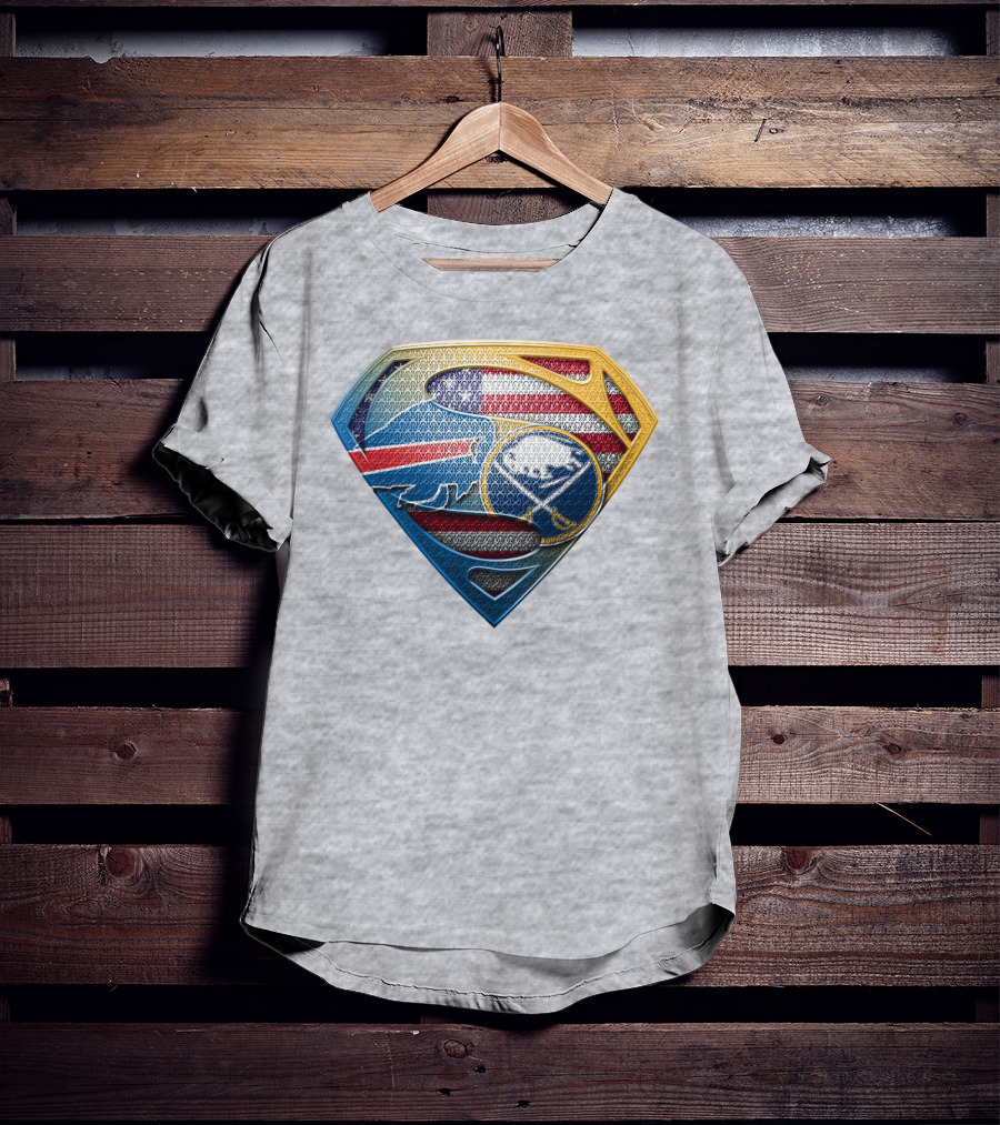 Super Buffalo Sabres American Flag Shield T-Shirt