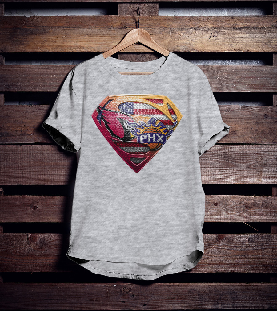 Superman Phx Suns Basketball Shield T-Shirt