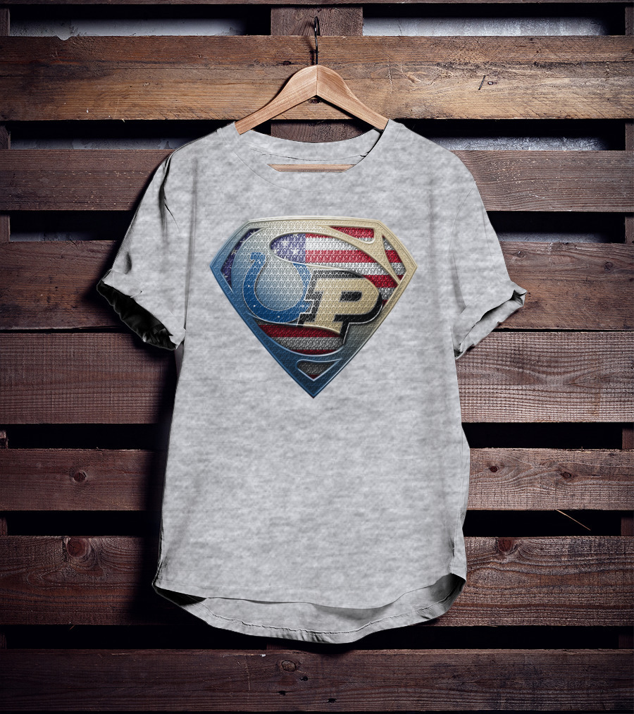 Colts Superman Purdue American Flag T-Shirt