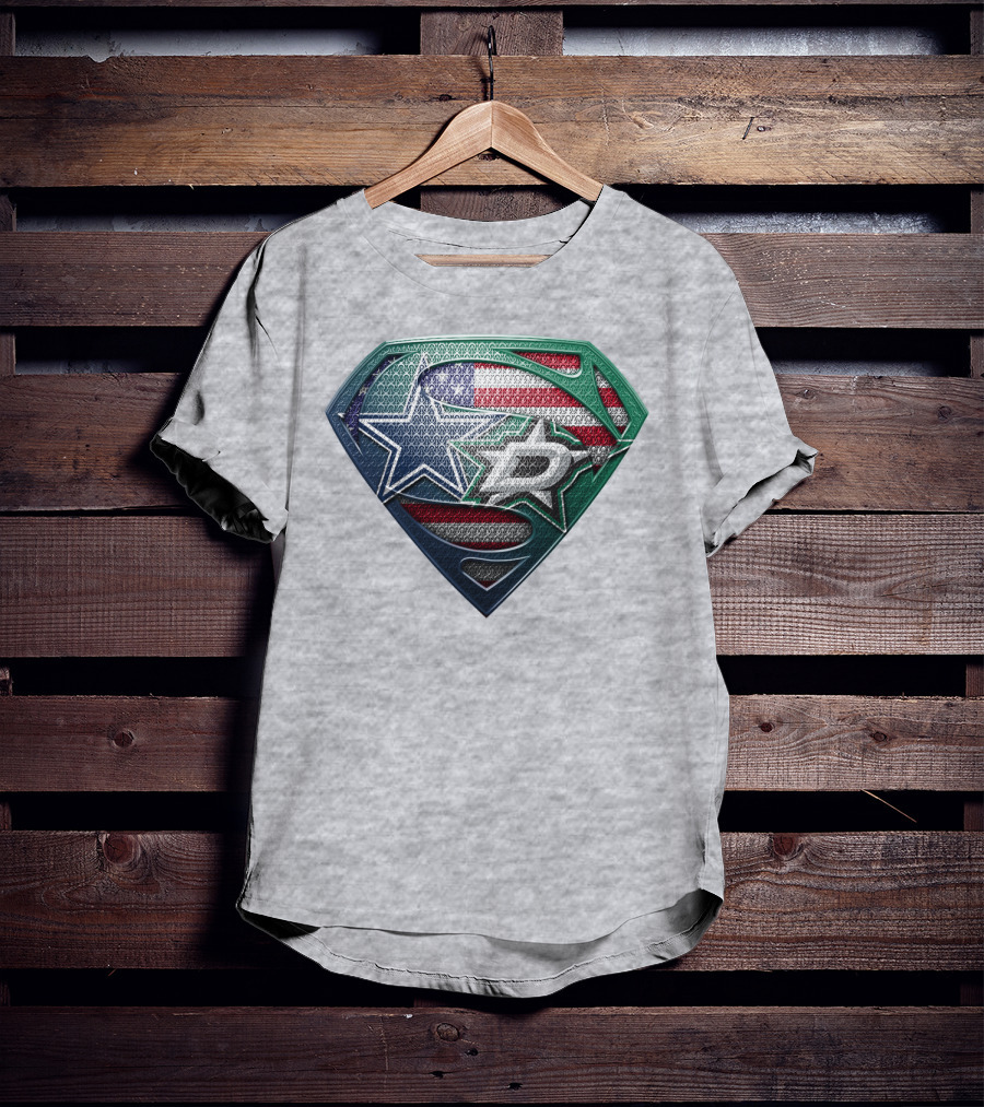 Dallas Stars American Flag Superman T-Shirt