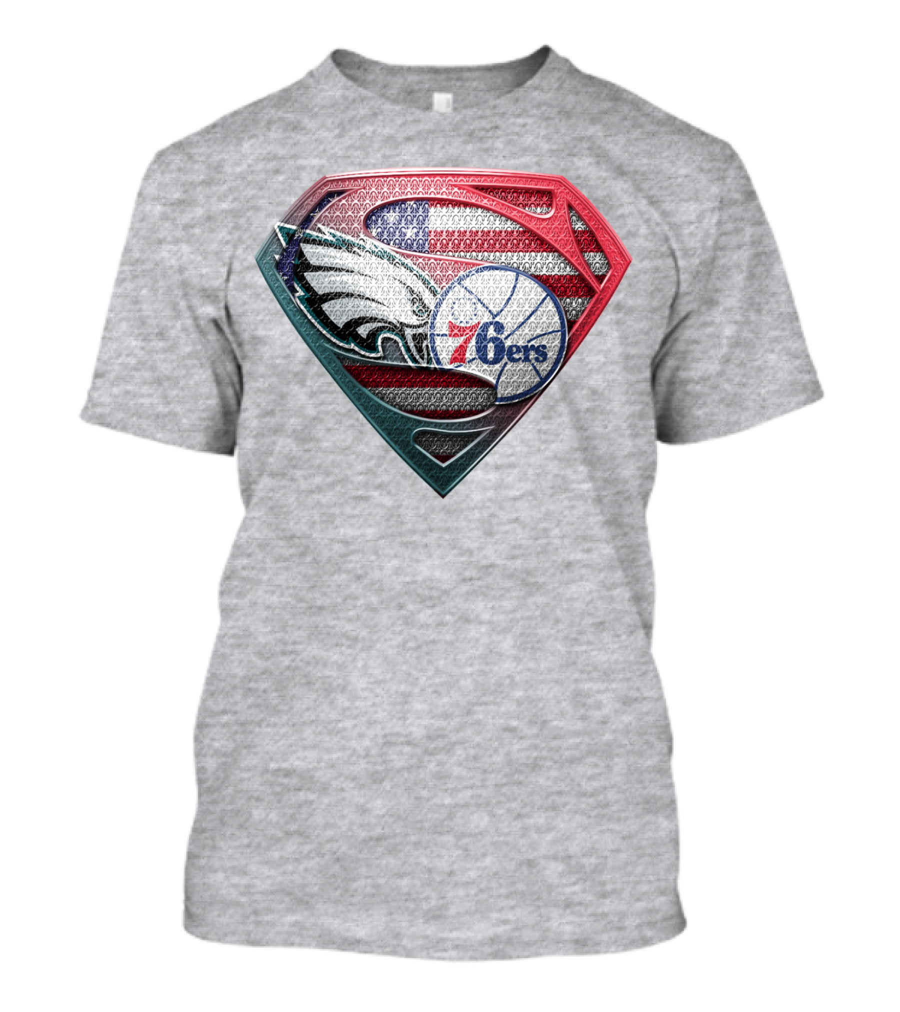 Philadelphia Eagles 76ers American Flag Emblem T-Shirt