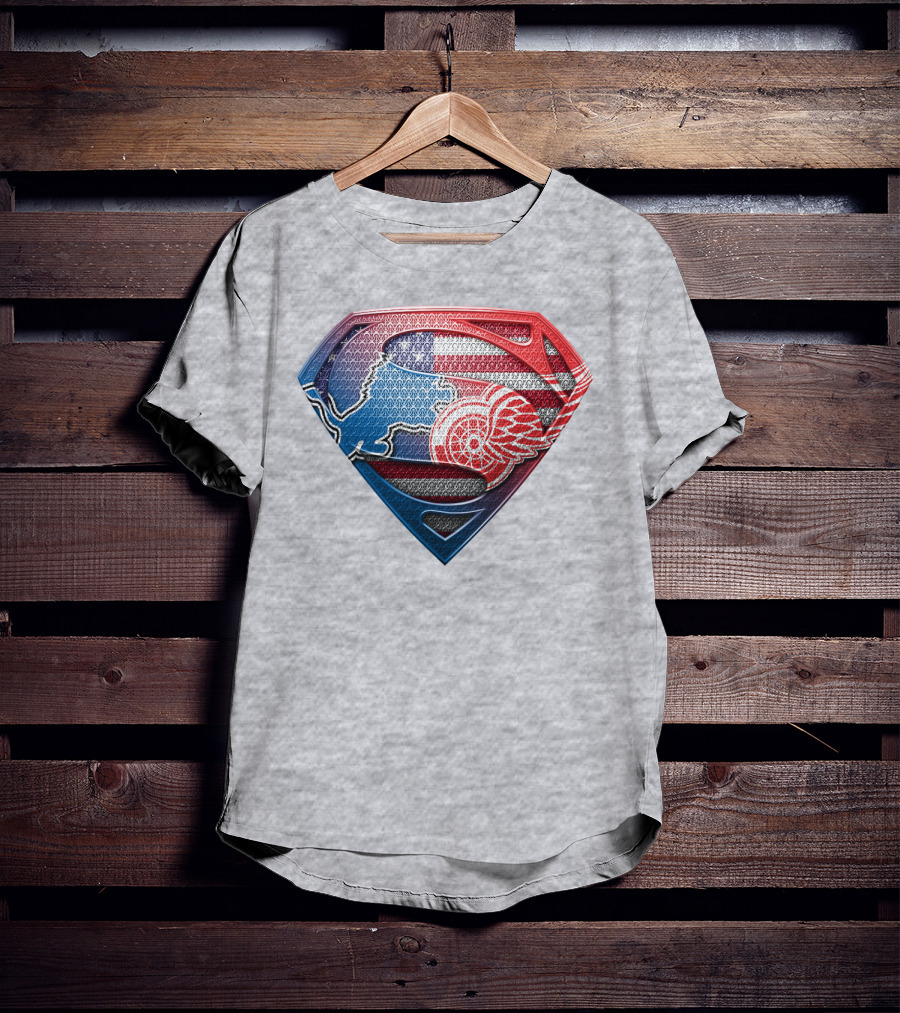 Superman Detroit Red Wings Logo Shield 074 T-Shirt