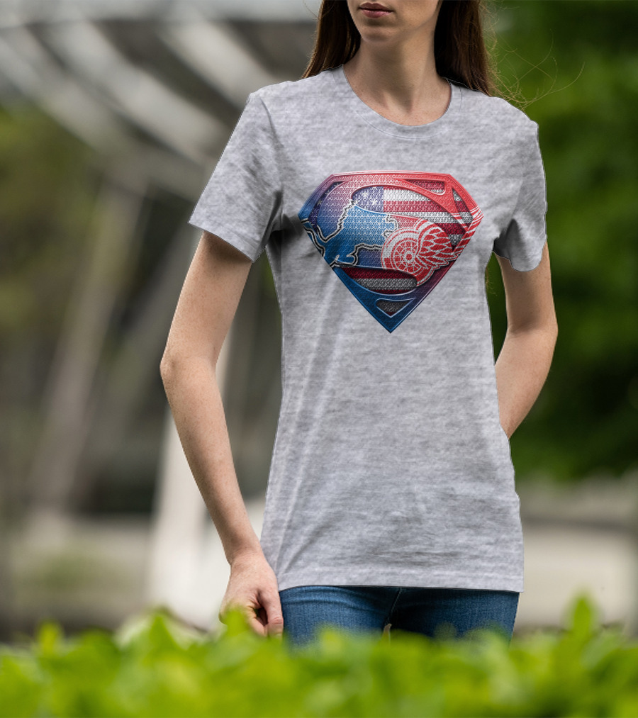 Superman Detroit Red Wings Logo Shield 074 T-Shirt