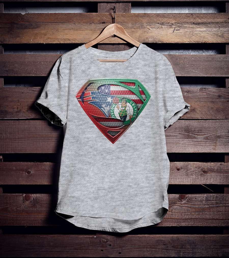 Superman Boston Celtics American Flag T-Shirt
