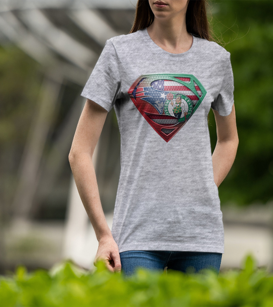 Superman Boston Celtics American Flag T-Shirt