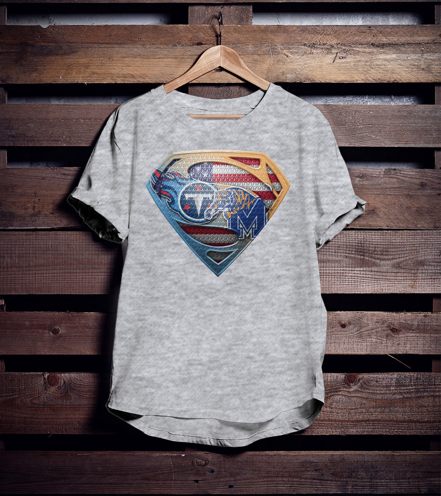 Memphis Tigers American Flag Superman Shield T-Shirt