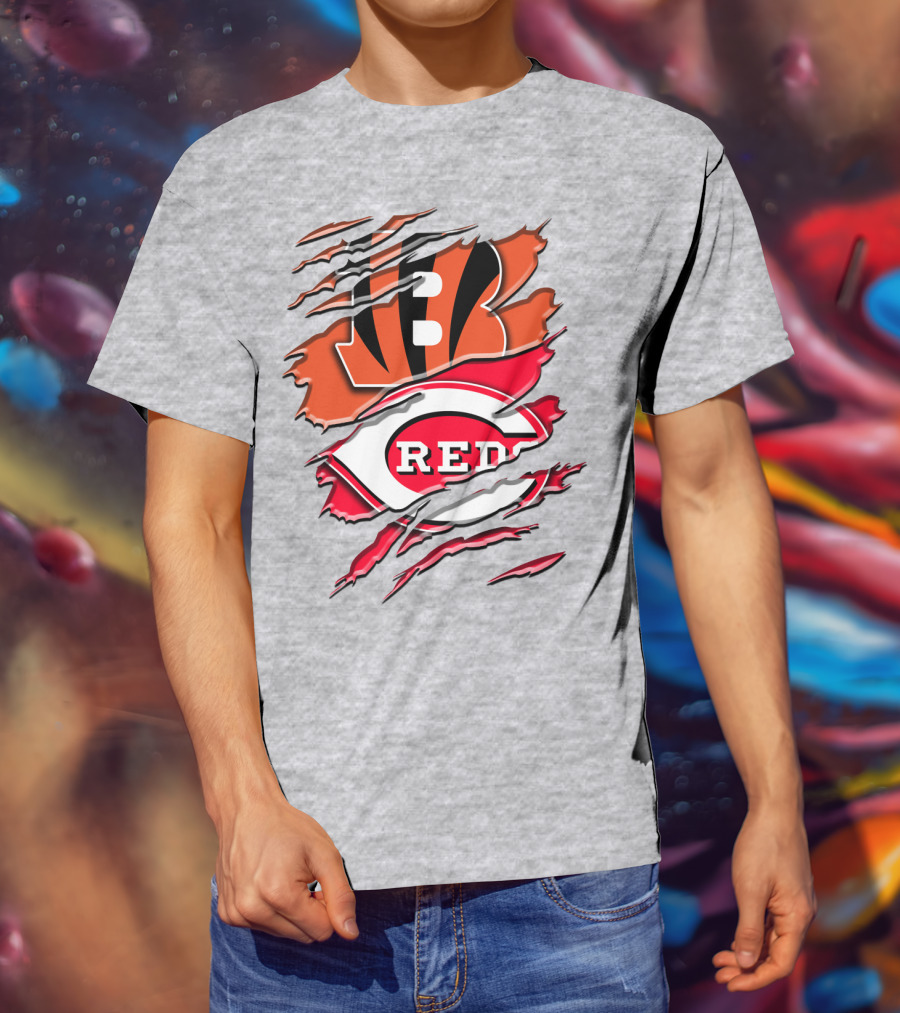 Bengals Reds Ripped Claw T-Shirt