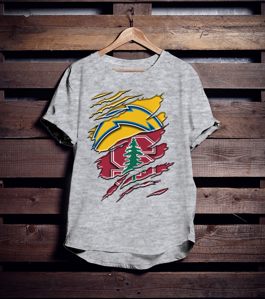 Los Angeles Chargers And Stanford Cardinal Rah 034 T-Shirt