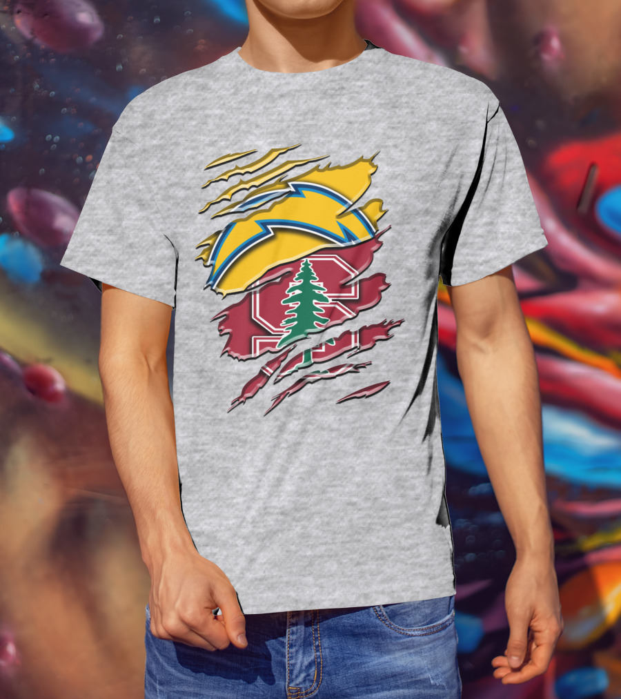 Los Angeles Chargers And Stanford Cardinal Rah 034 T-Shirt
