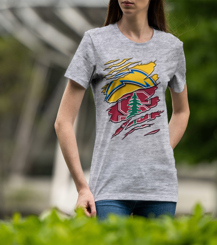 Los Angeles Chargers And Stanford Cardinal Rah 034 T-Shirt