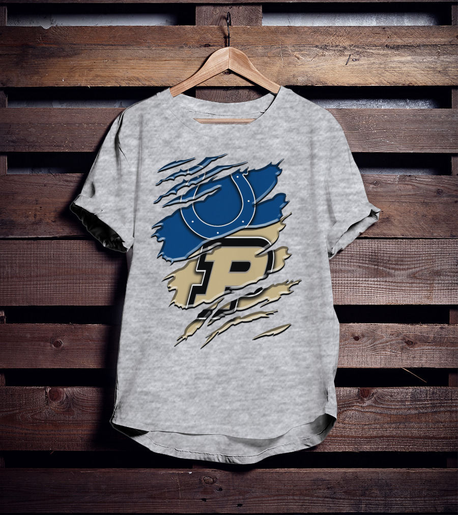 Indianapolis Colts Purdue Boilermakers Logo Mashup T-Shirt