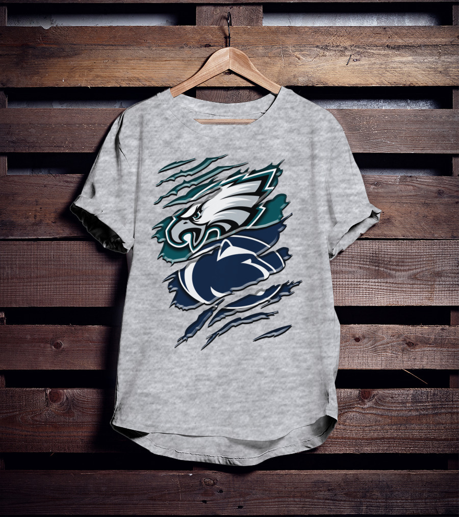Philadelphia Eagles Penn State Nittany Lions Layered Claw Marks T-Shirt