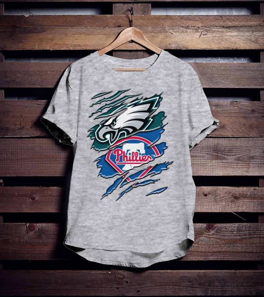 Philadelphia Eagles Phillies Logo Mashup T-Shirt