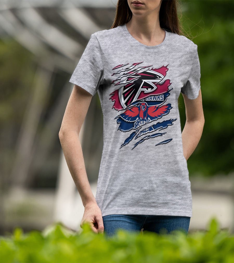 Atlanta Falcons And Hawks Logo Crossover Rah 060 T-Shirt
