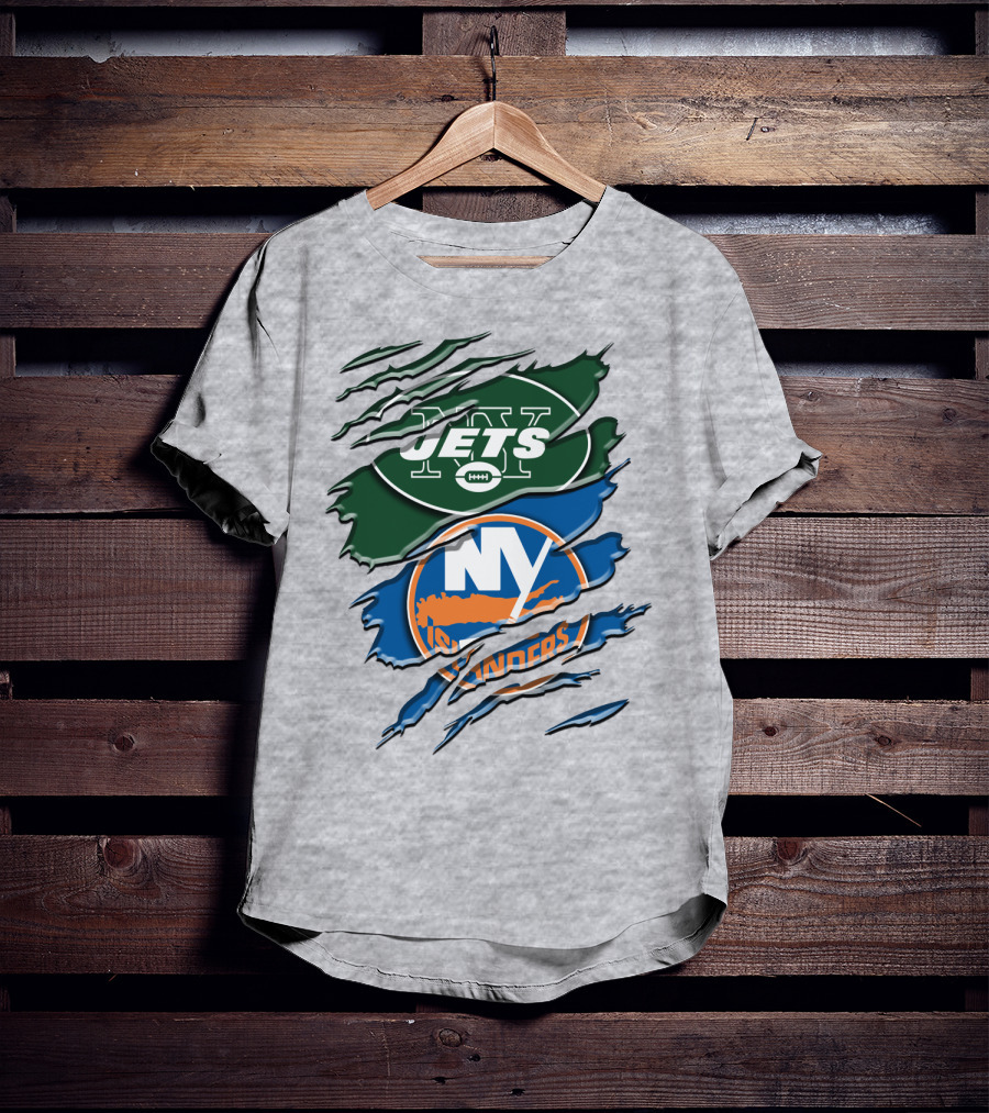 New York Jets Ny Islanders Crossover Rah 068 T-Shirt