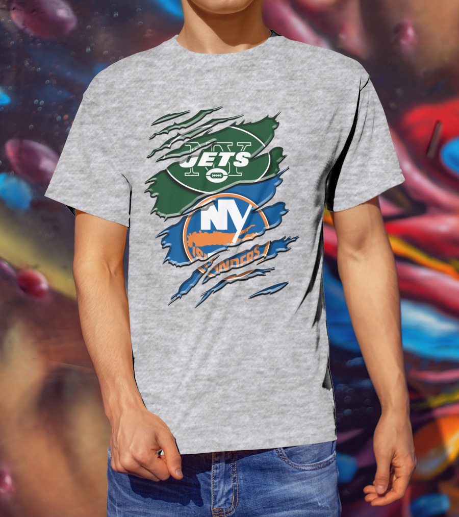 New York Jets Ny Islanders Crossover Rah 068 T-Shirt