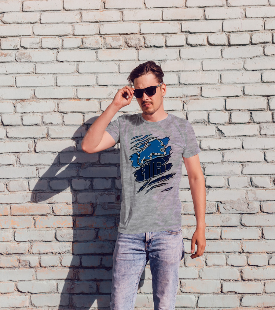 Detroit Lions Tigers Blue Rah 075 T-Shirt