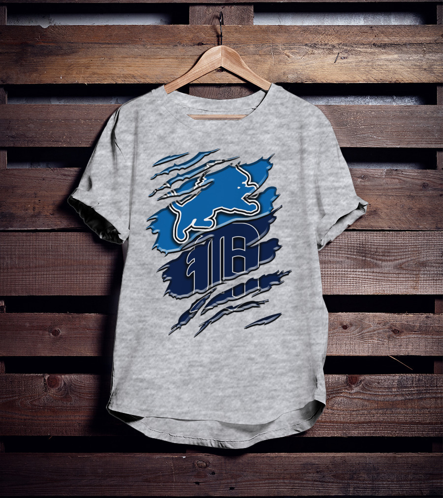 Detroit Lions Tigers Blue Rah 075 T-Shirt
