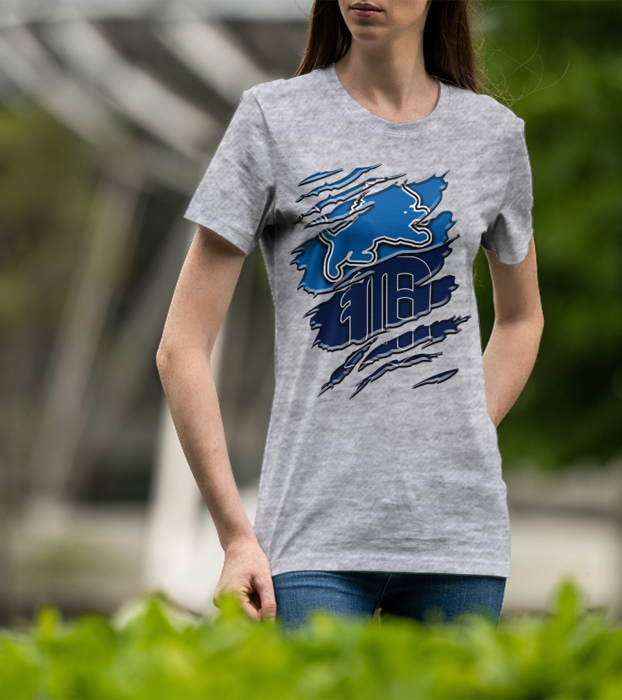 Detroit Lions Tigers Blue Rah 075 T-Shirt