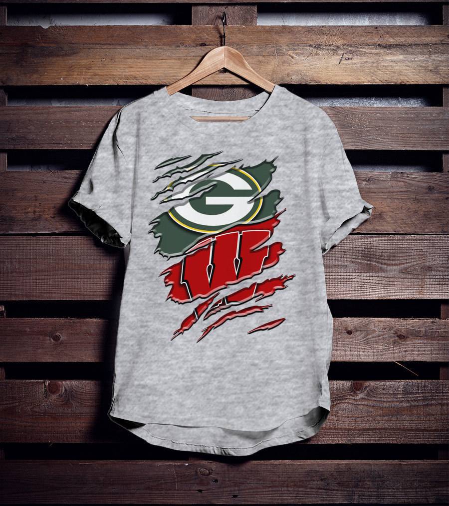 Green Bay Packers Wisconsin Badgers Claw Marks T-Shirt