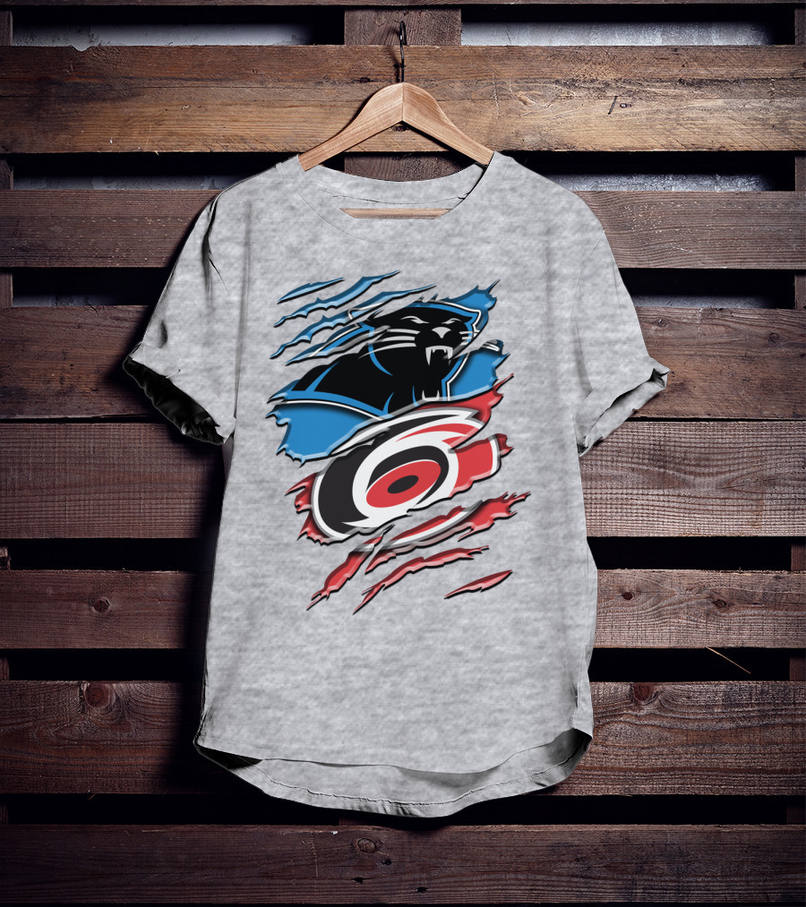 Carolina Panthers And Hurricanes Claw T-Shirt